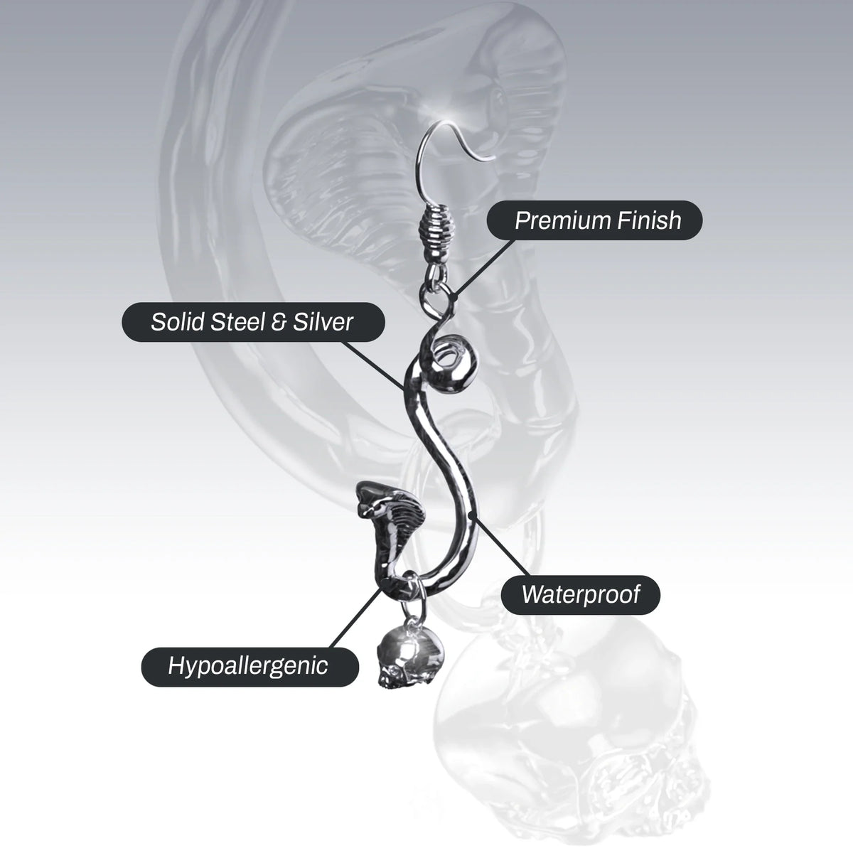 SNAKE SKULL EARRING