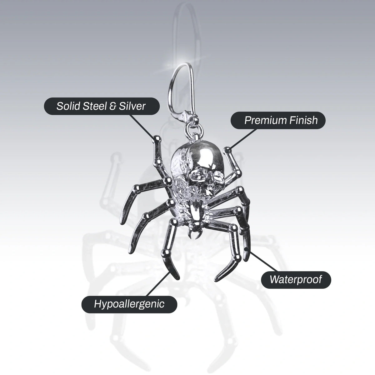 SPIDER SKULL EARRING