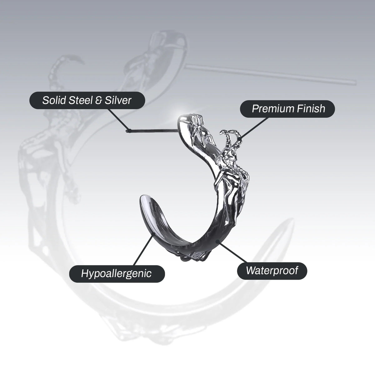 SUCCUBUS OPEN HOOP EARRING