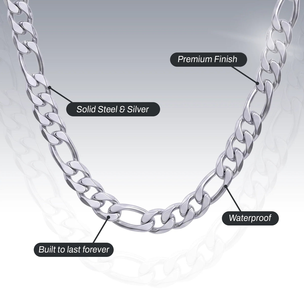 STAINLESS STEEL FIGARO CHAIN