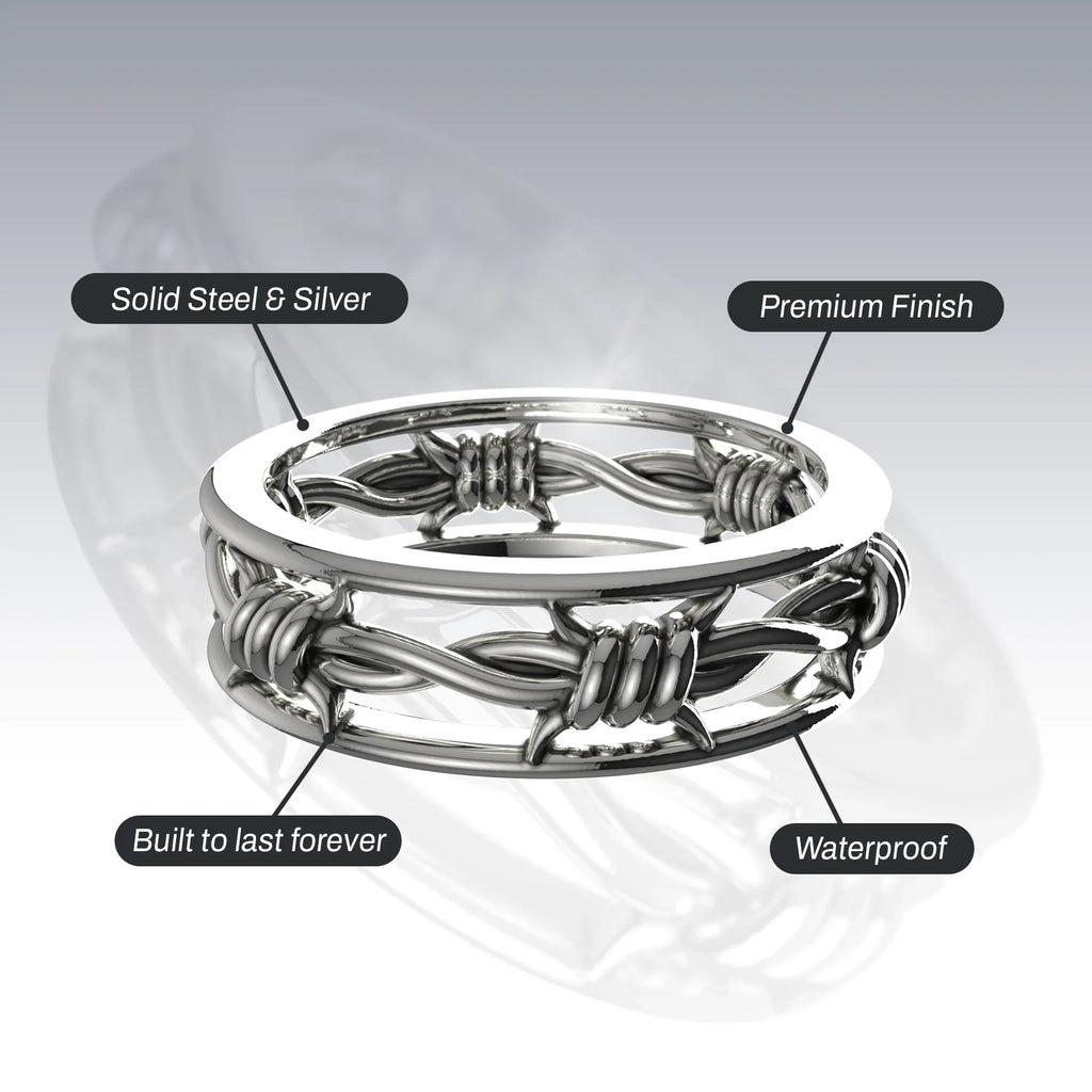 BARBED WIRE BAND RING