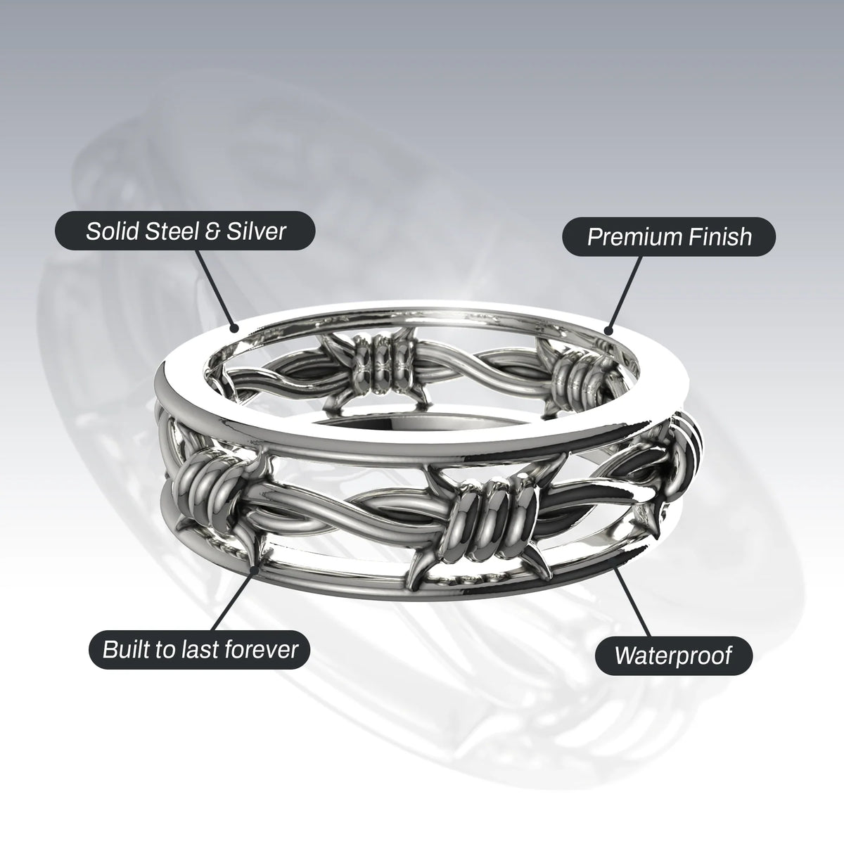 BARBED WIRE BAND RING