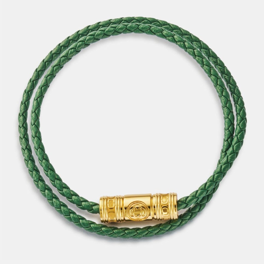 Green Leather Wrap Bracelet