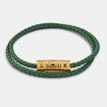 Green Leather Wrap Bracelet