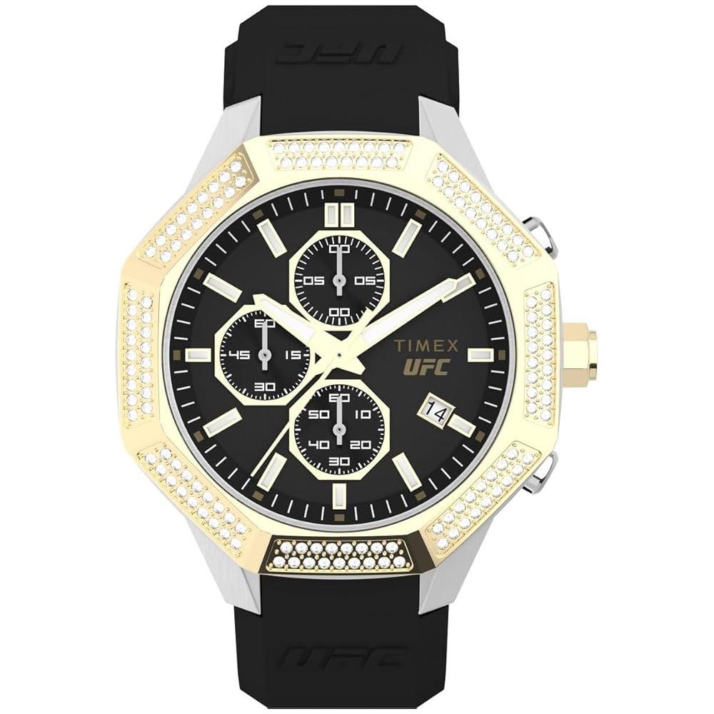 Timex UFC King Chrongraph Black Silicone Mens Watch TW2V85200