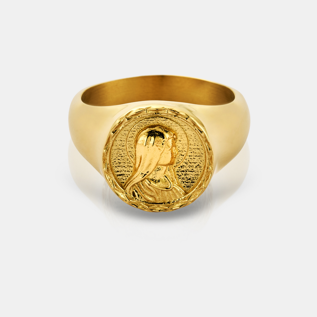 Virgin Mary Signet Ring (Gold)