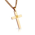 Cheerleading Cross Pendant Necklace - 14K Gold Plated Stainless Steel
