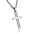 Varsity Cross Pendant Necklace - Stainless Steel