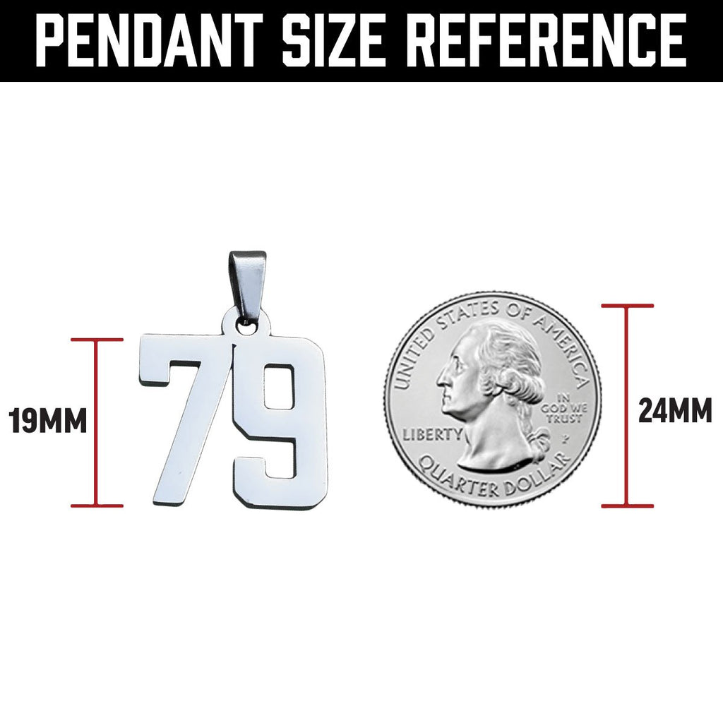 Custom Number Pendant Necklace - Stainless Steel