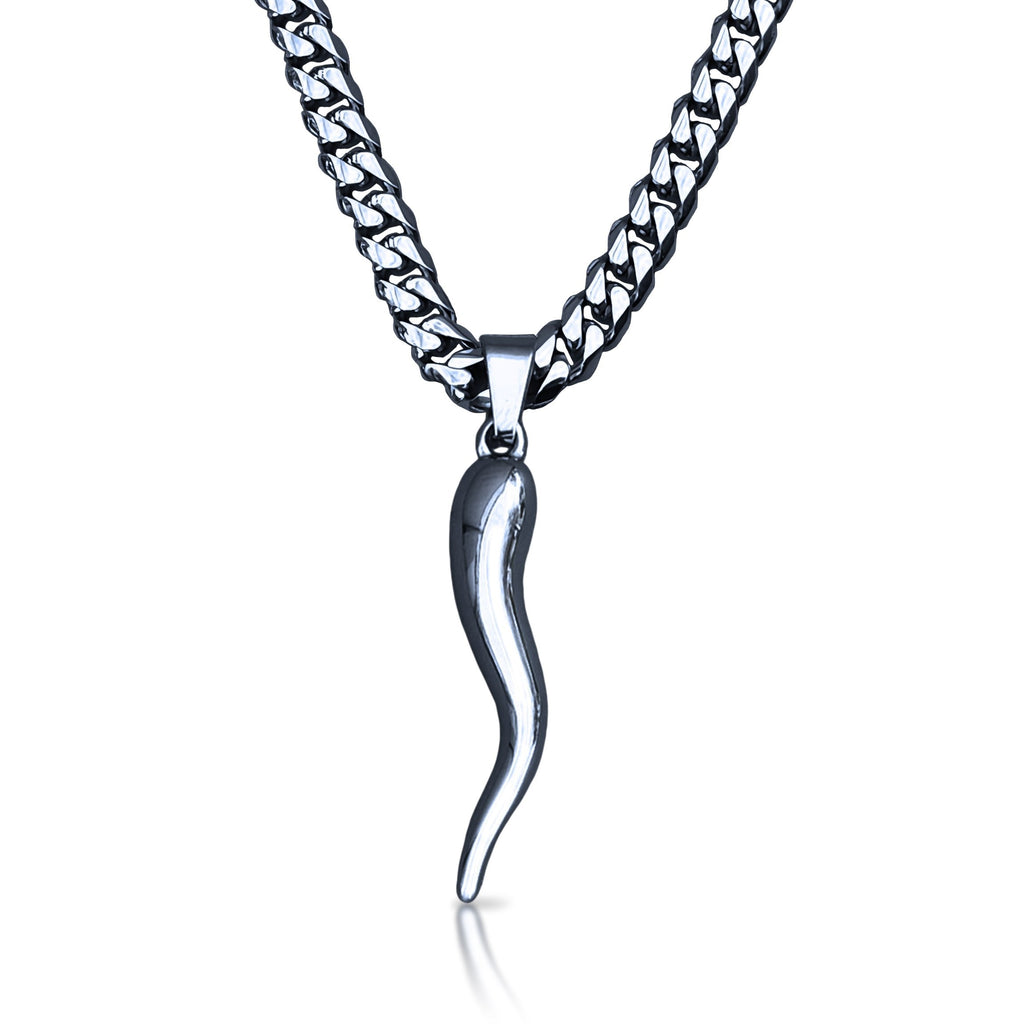 Pro Italian Horn Pendant Necklace - Stainless Steel