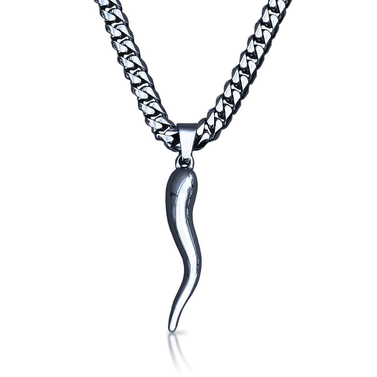 Pro Italian Horn Pendant Necklace - Stainless Steel