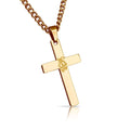 Dance Cross Pendant Necklace - 14K Gold Plated Stainless Steel