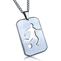 Soccer Cut Out Pendant Necklace - Stainless Steel