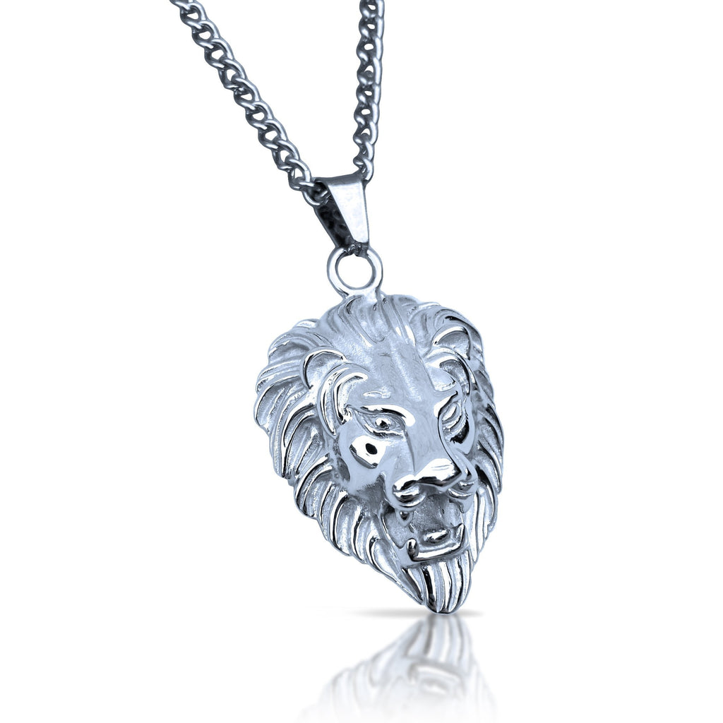 Lion Pendant Necklace - Stainless Steel
