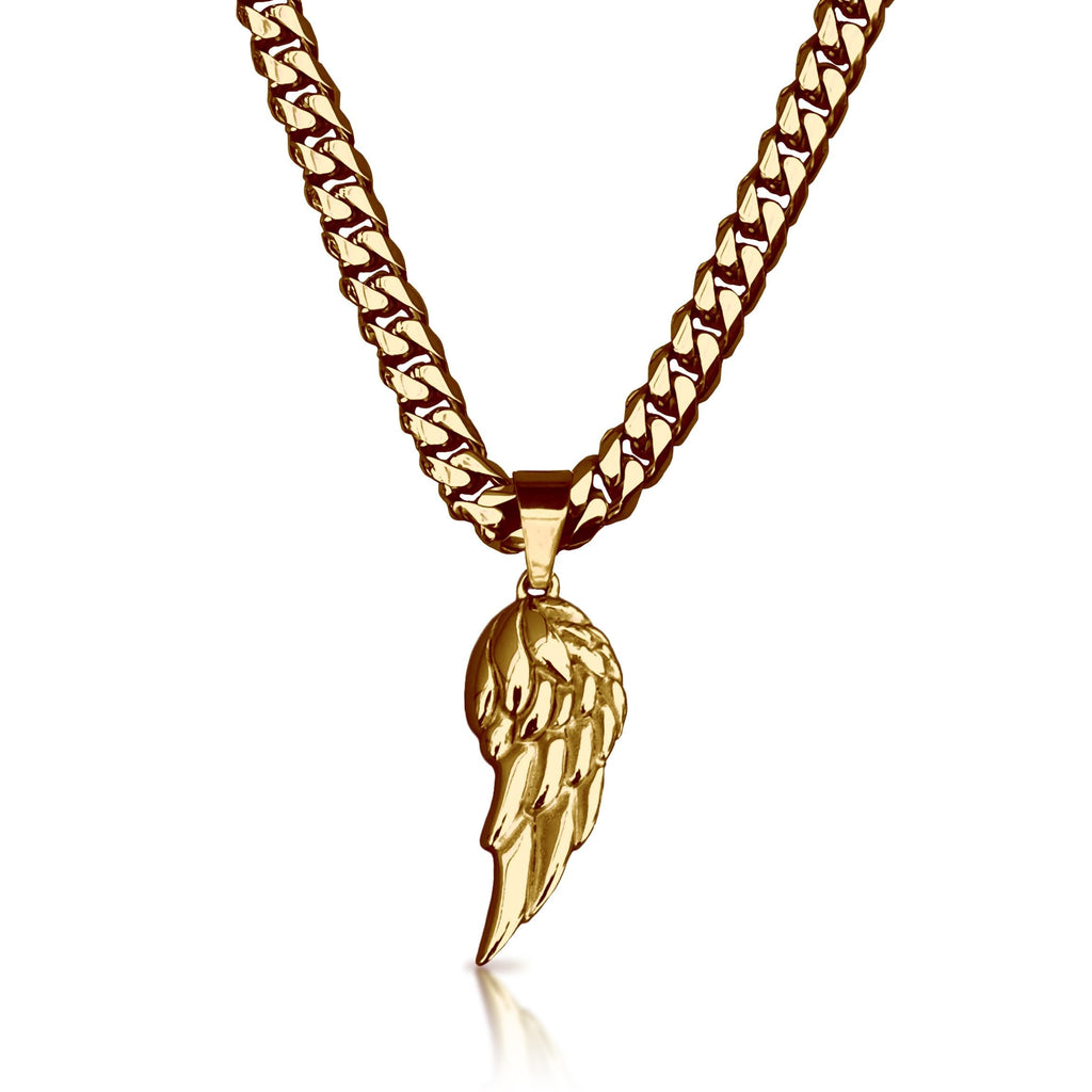 Pro Wing Pendant Necklace - 14K Gold Plated Stainless Steel