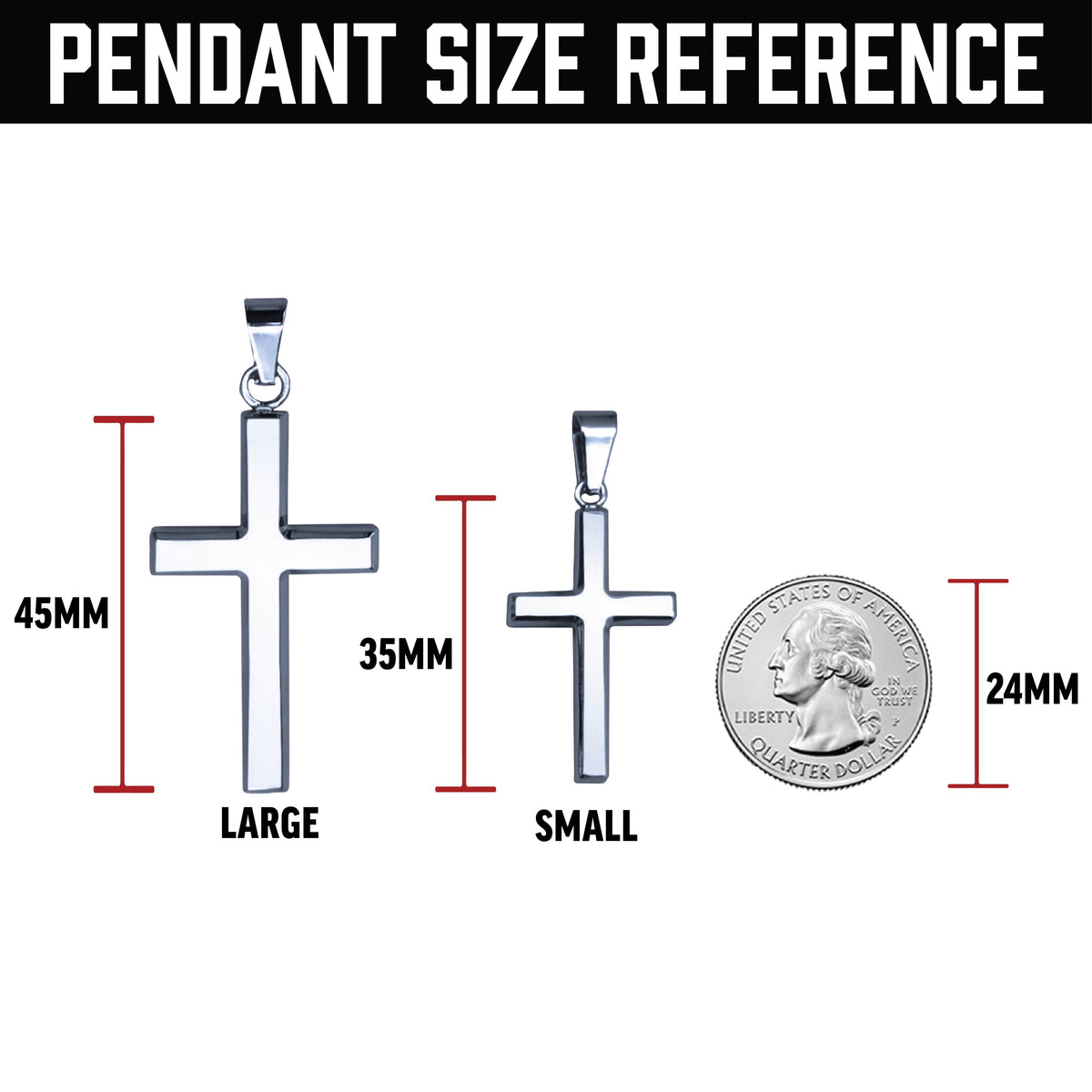 Pro Cross Pendant Necklace - Stainless Steel