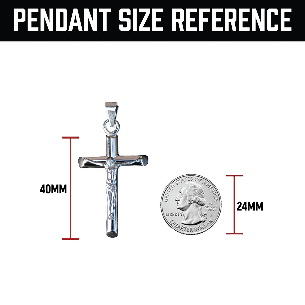 Pro Crucifix Pendant Necklace Pendant Necklace - Stainless Steel