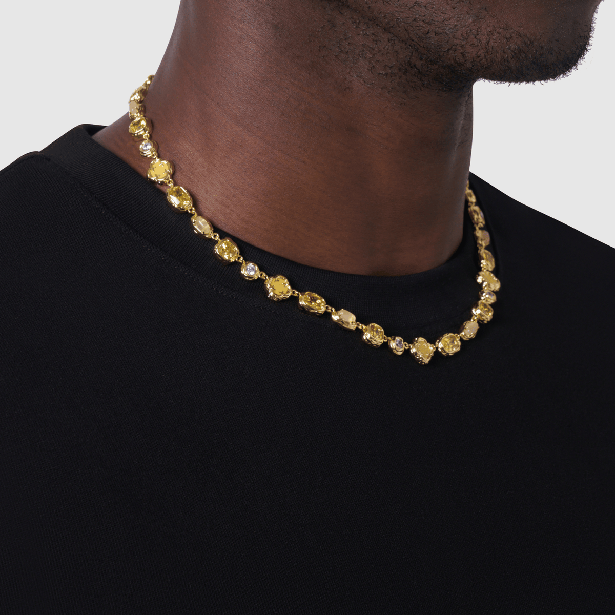Melted Citrine Gemstone Necklace (Gold)
