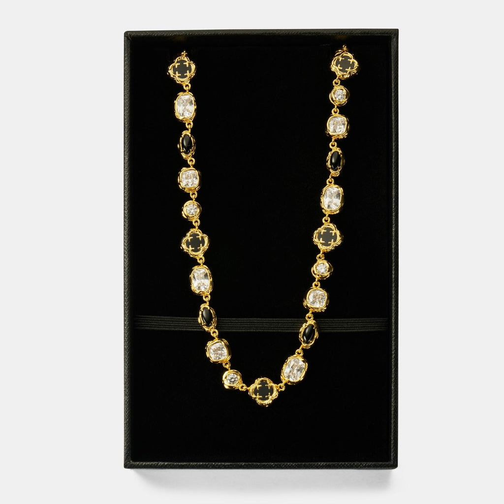 Onyx Gemstone Necklace (Gold)