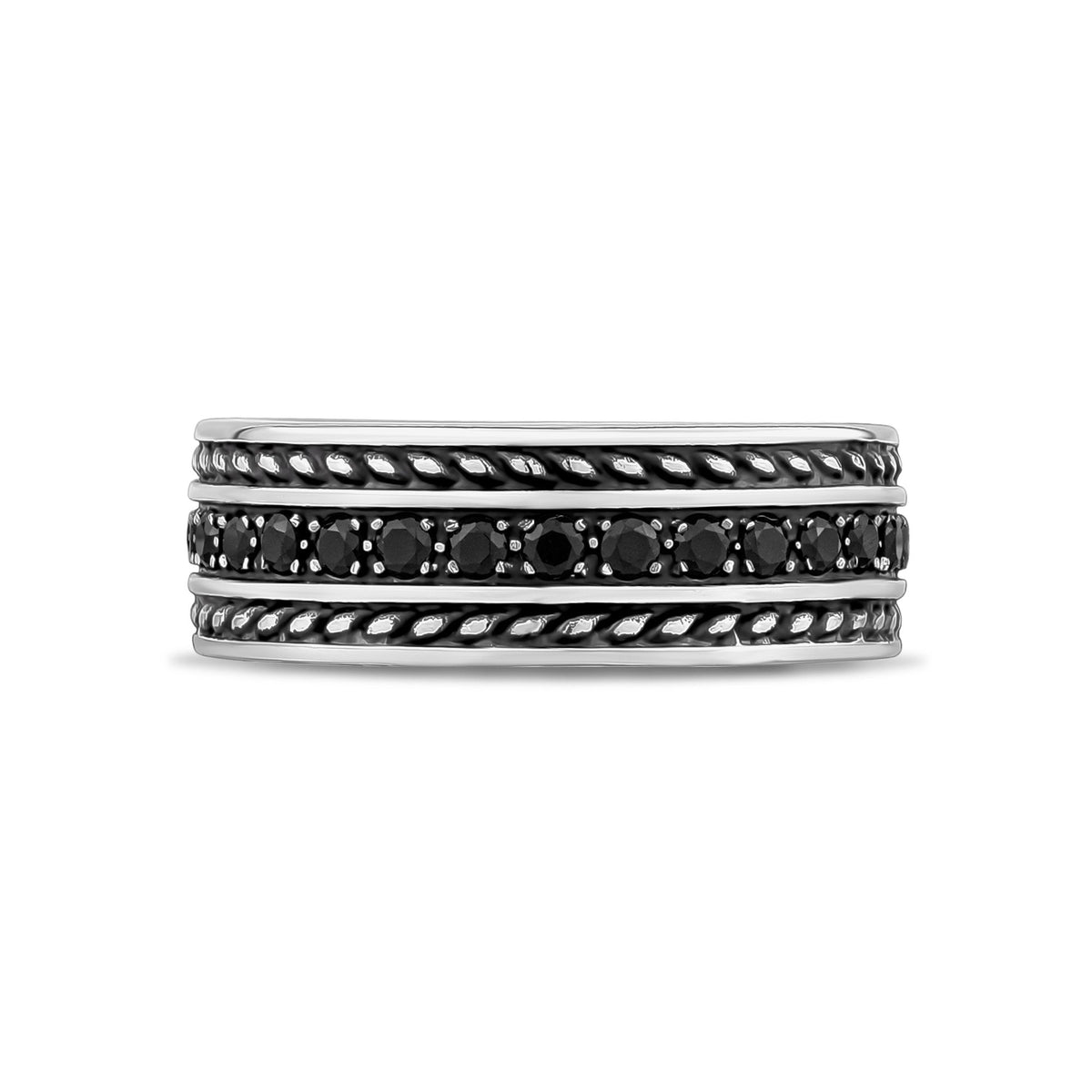 8mm Black Stone Band