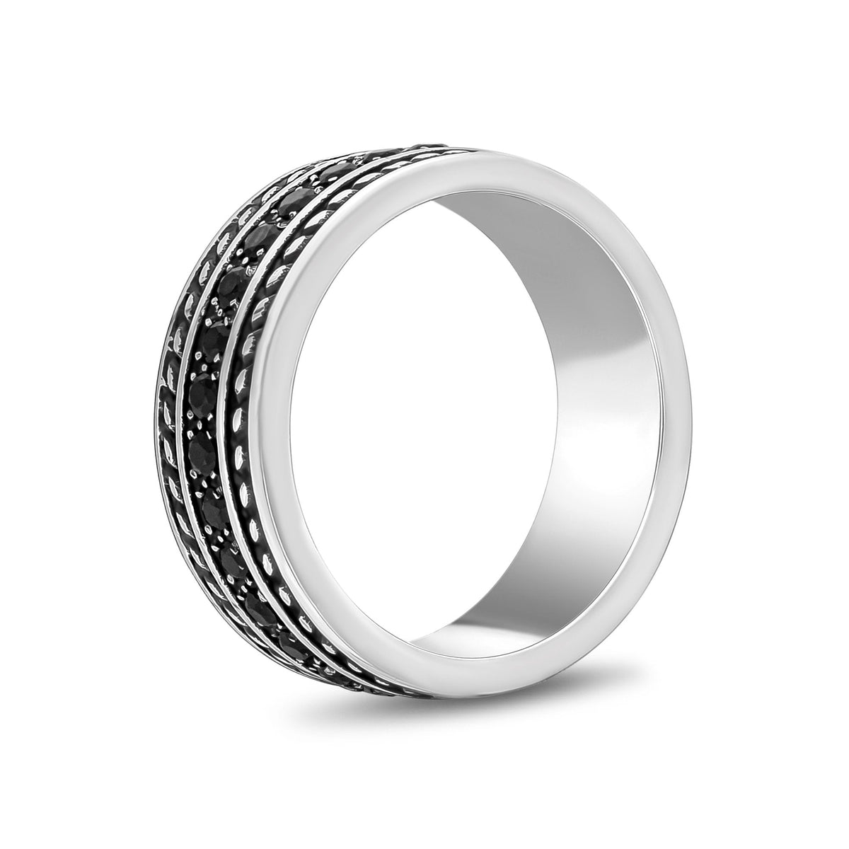 8mm Black Stone Band
