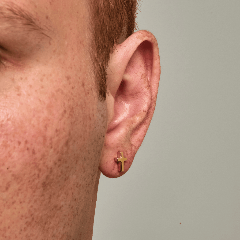 Cross Stud Earring (Gold)