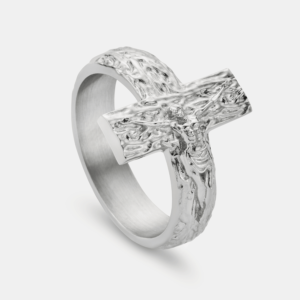 Crucifix Band Ring (Silver)
