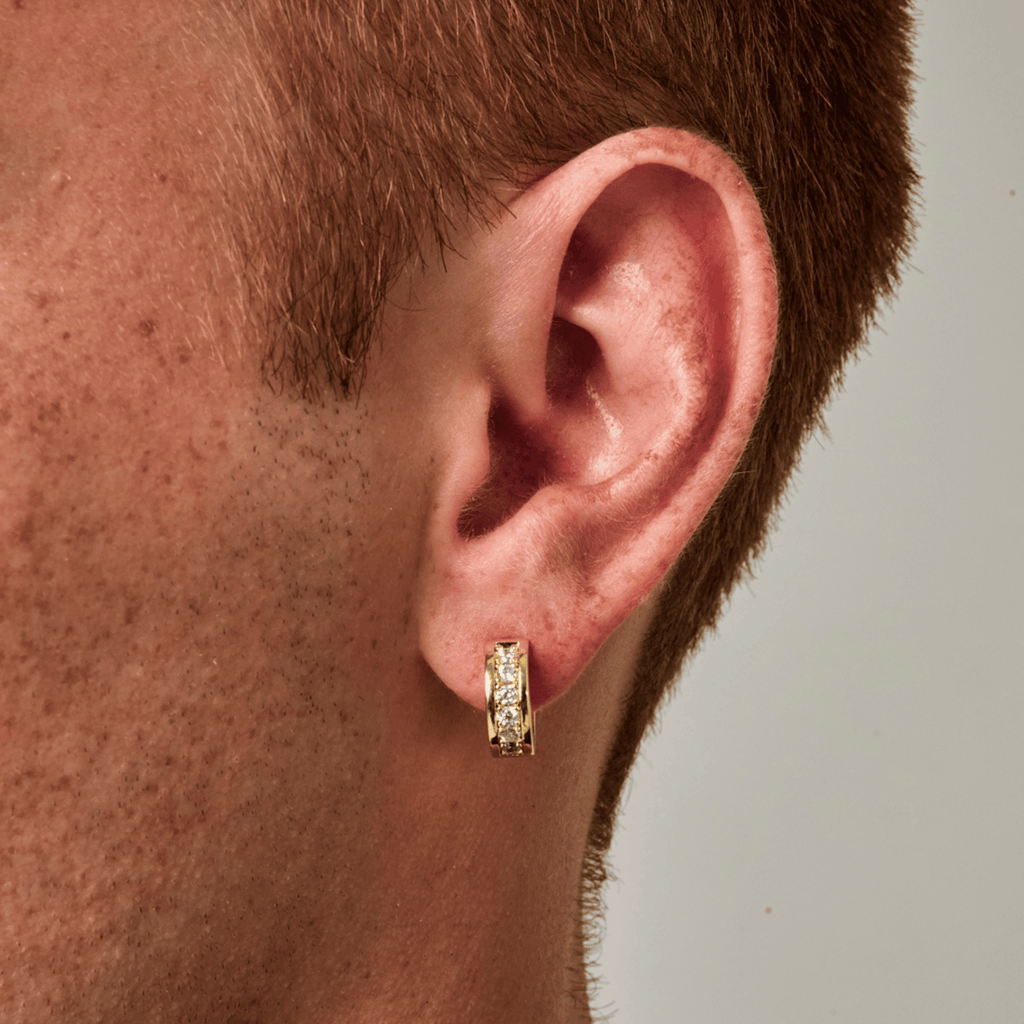 Diamond Hoop Earring (Gold)