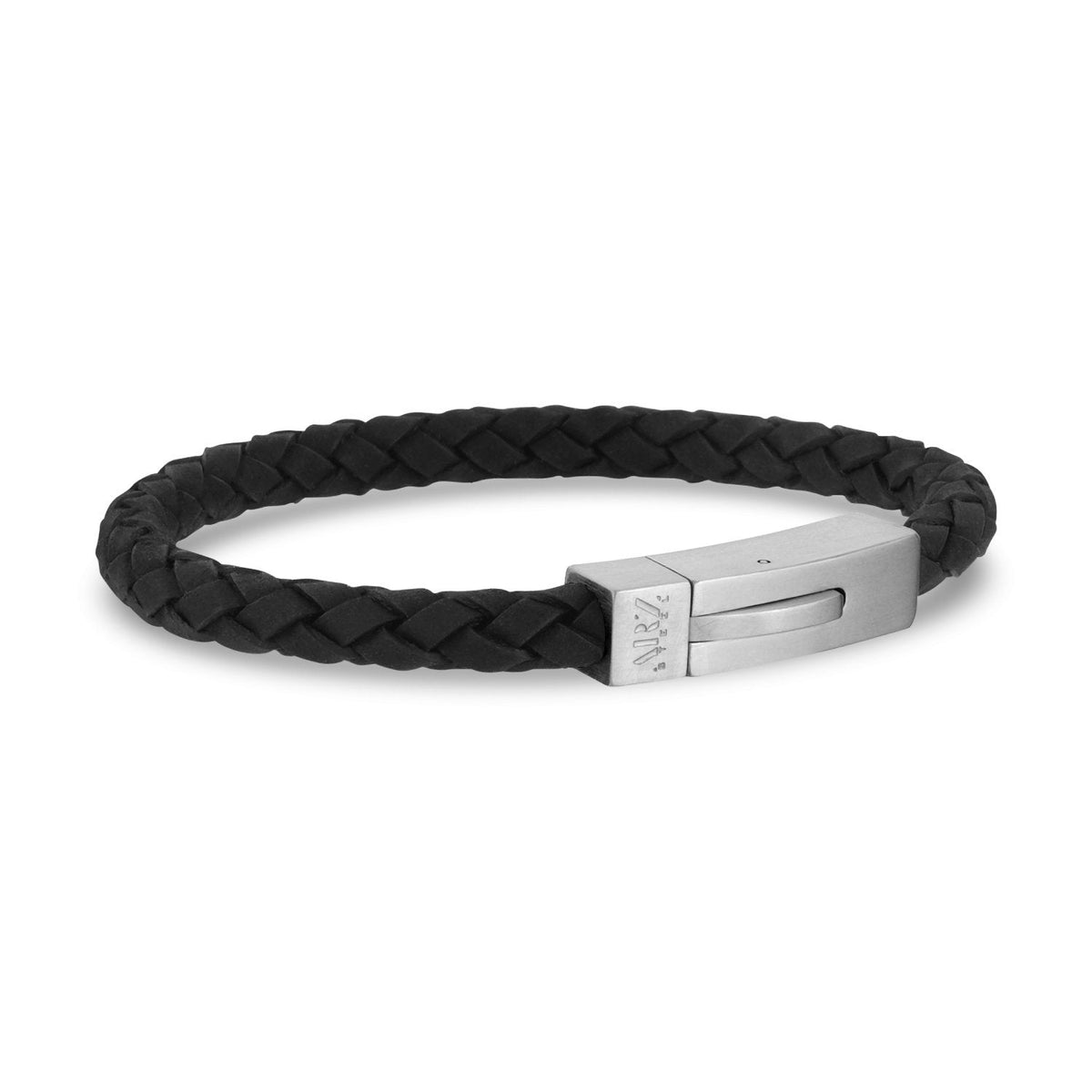 Black Leather Matte Clasp Bracelet | 6MM
