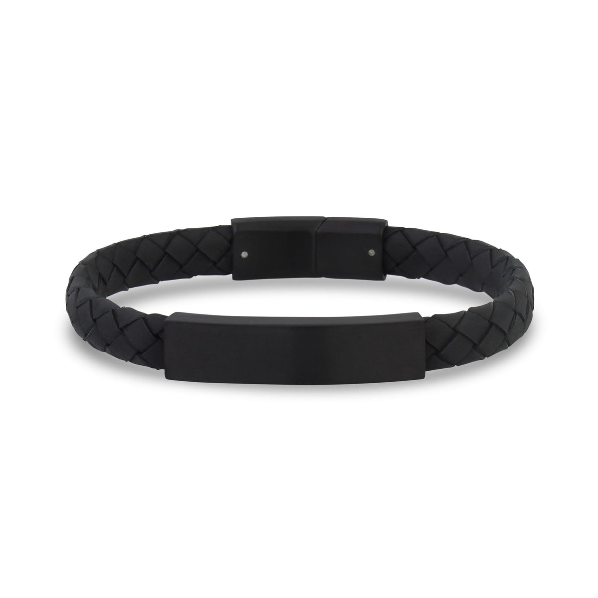 8mm Flat Leather ID Bracelet