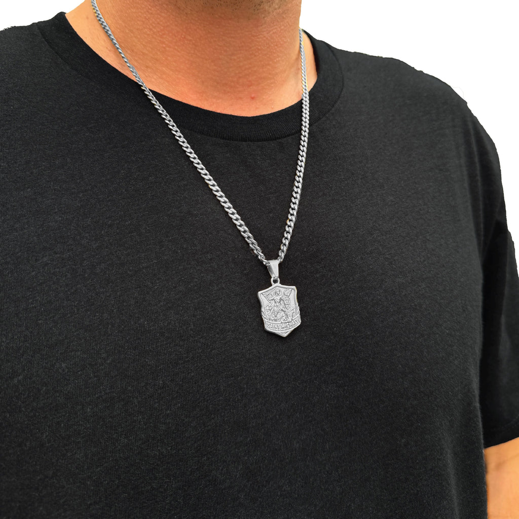 Pro Saint Michael Pendant Necklace - Stainless Steel