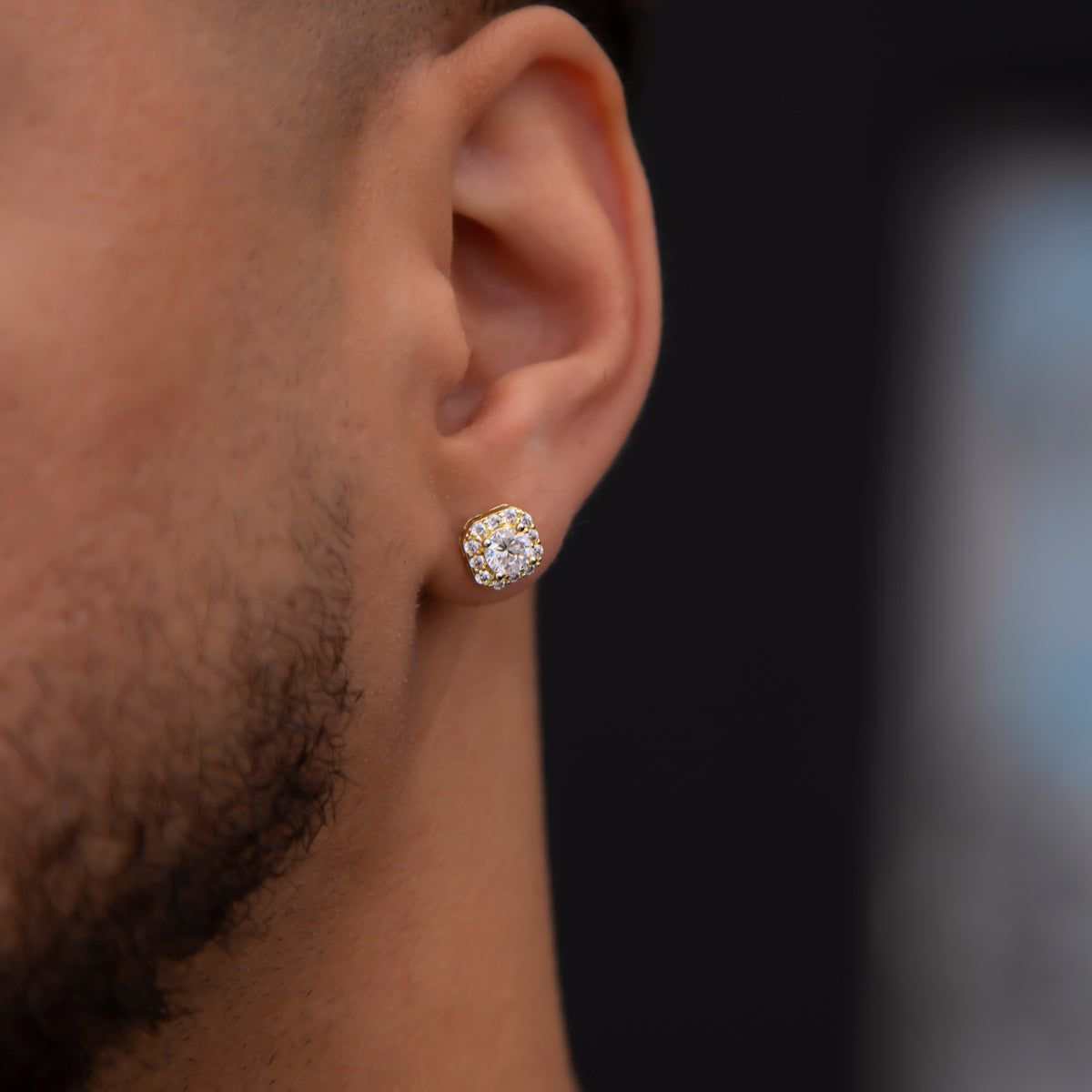 Micro Clustered Diamond Earrings in Yellow Gold