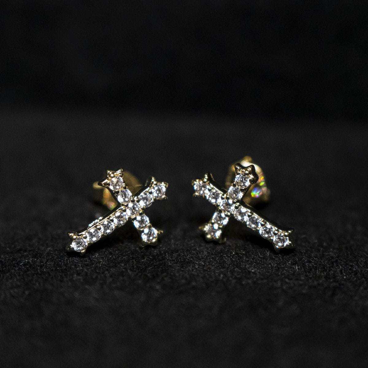 GLD Micro Cross Stud Earrings