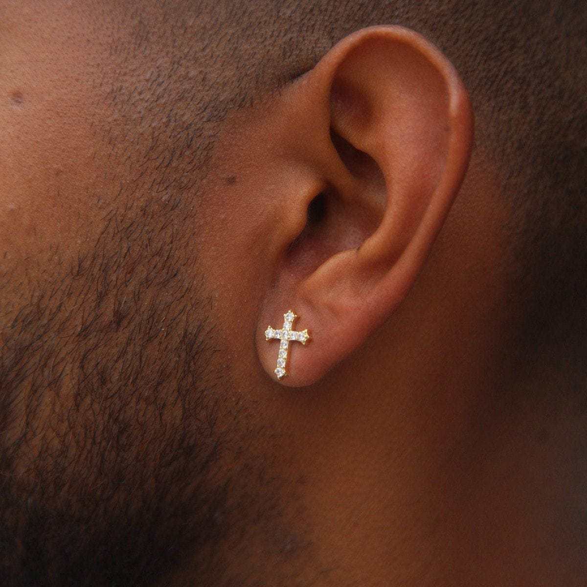 GLD Micro Cross Stud Earrings