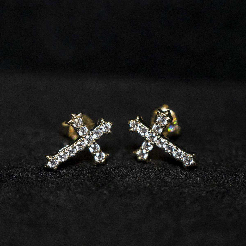 GLD Micro Cross Stud Earrings