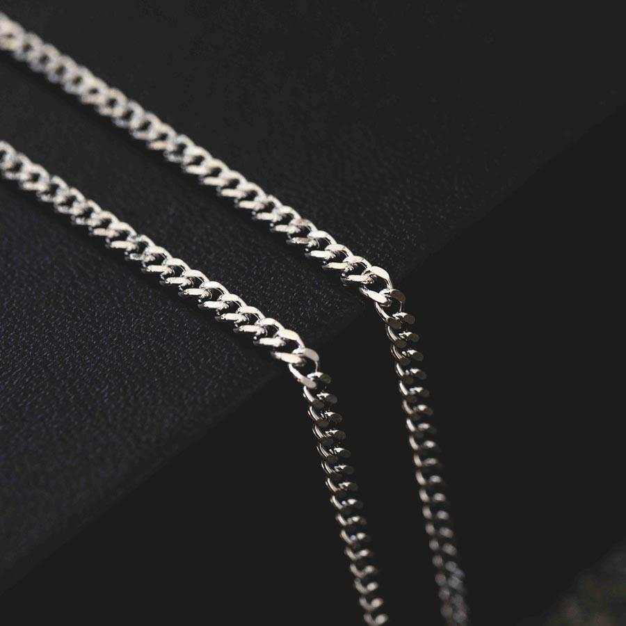 Micro Cuban in White Gold- 3mm