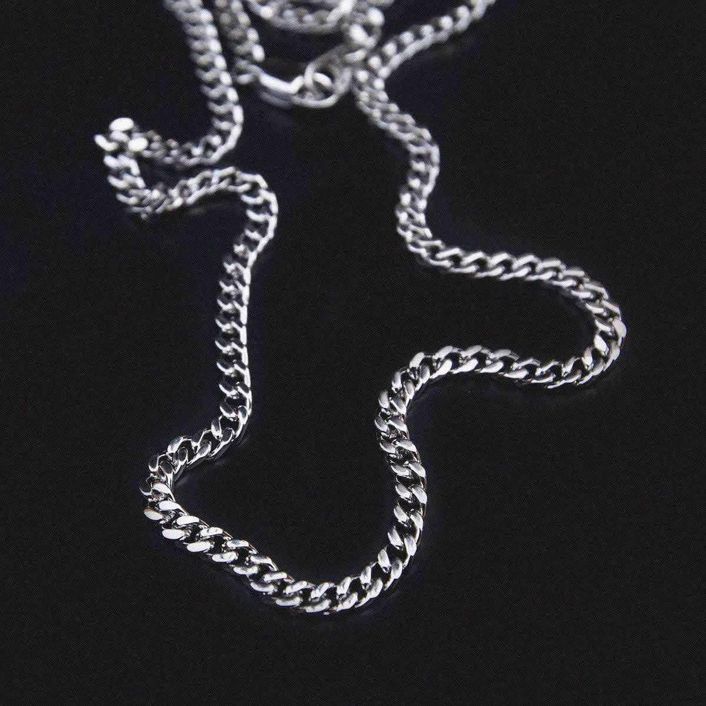 GLD Micro Cuban Chain in White Gold- 3mm