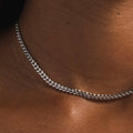 3MM Micro Cuban in White Gold