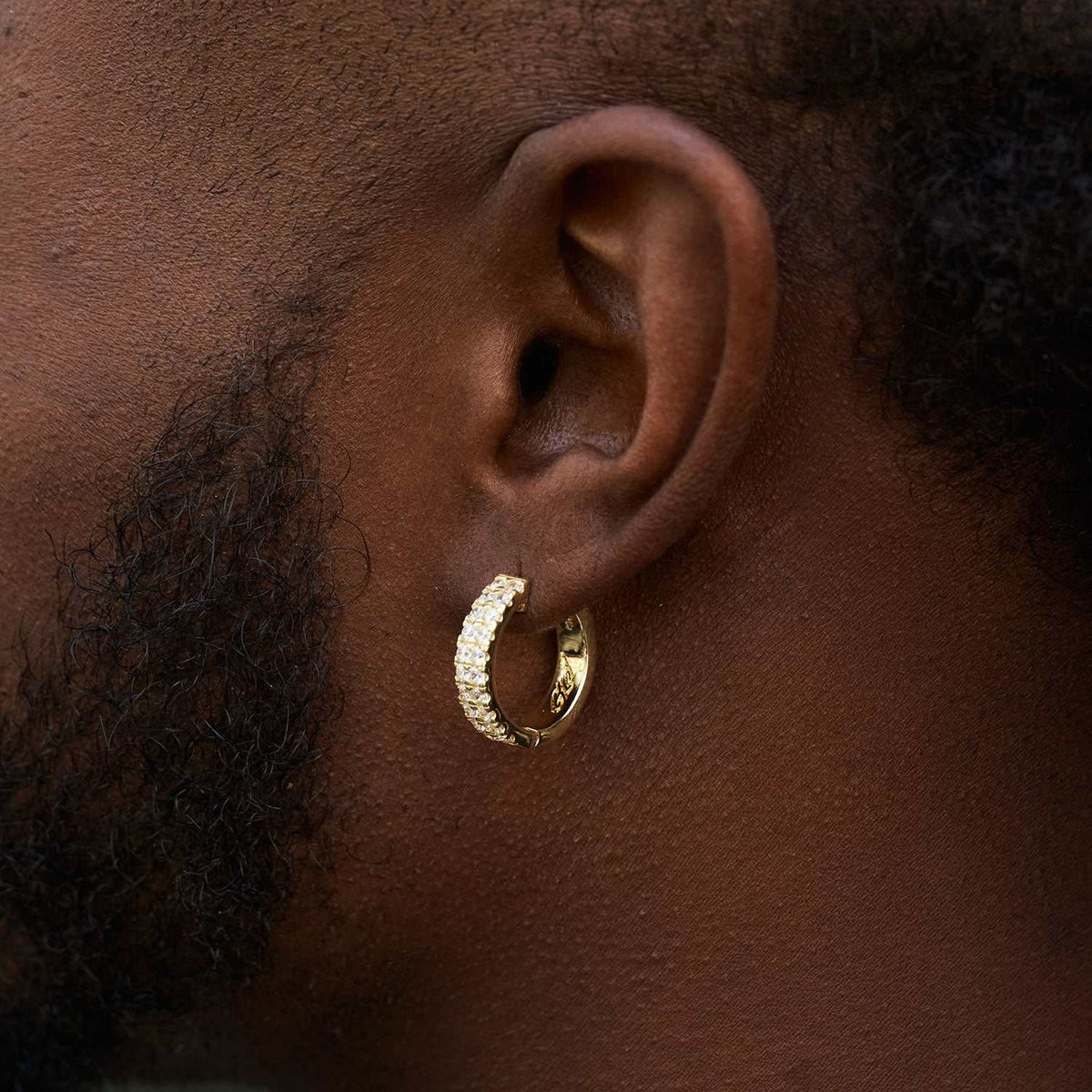GLD Double Row Hoop Earrings in Yellow Gold