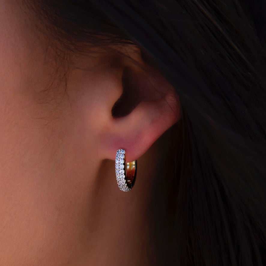 GLD Micro Double Row Hoop Earrings in Yellow Gold