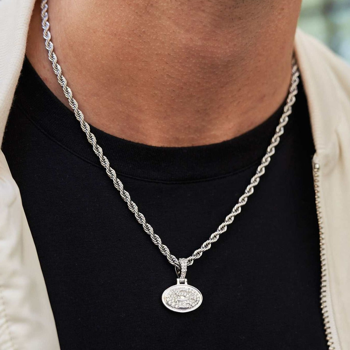 San Francisco 49ers Official NFL Micro Logo Pendant - White Gold