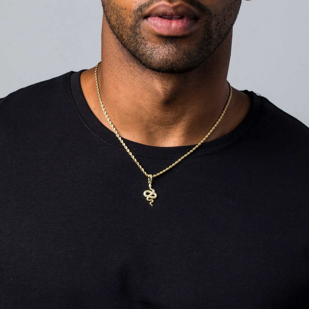 Micro Snake Pendant in Yellow Gold