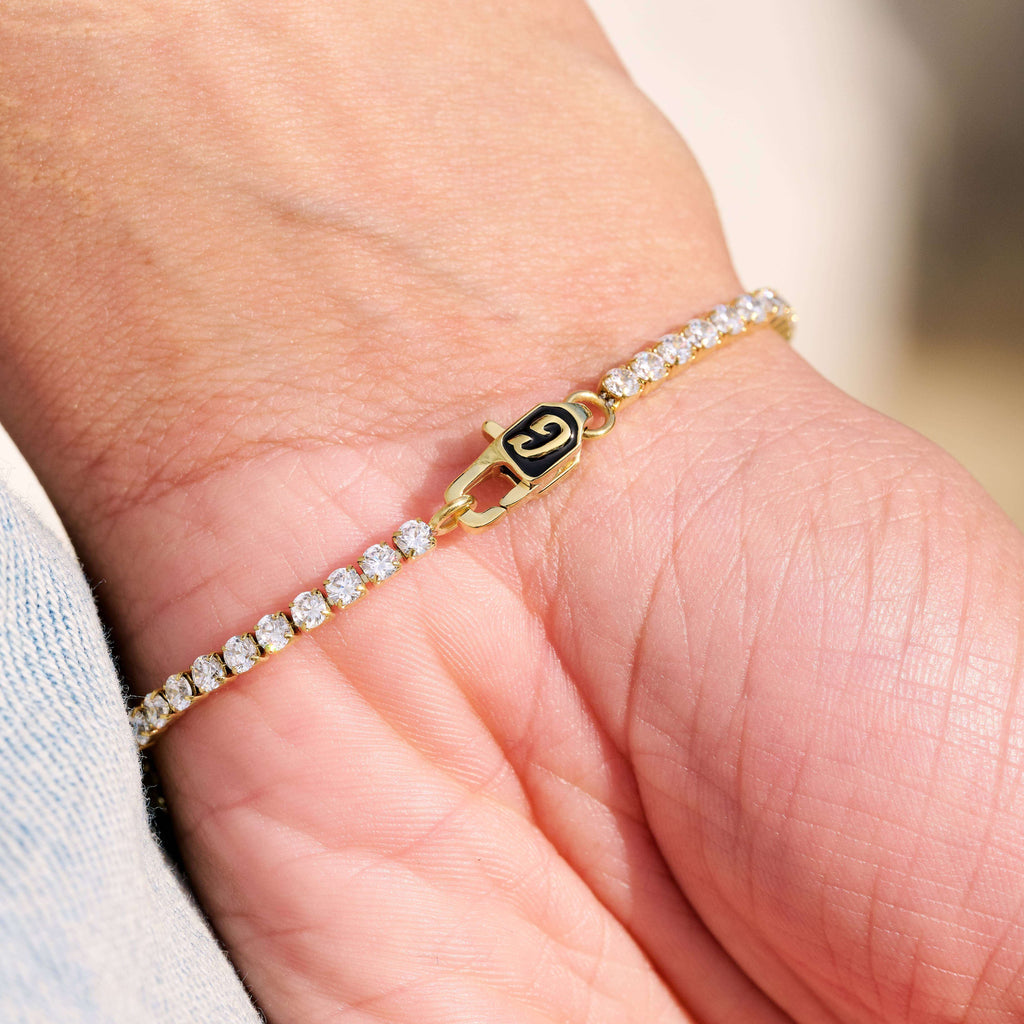 Micro Tennis Butterfly Bracelet in Yellow Gold