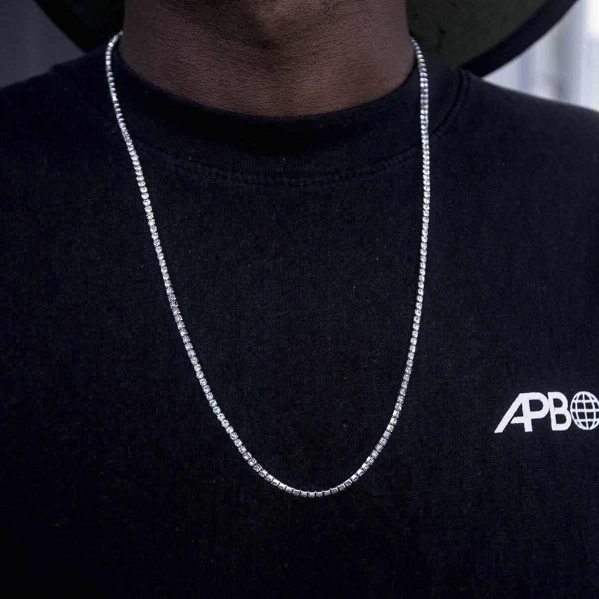 Micro Tennis Chain in White Gold