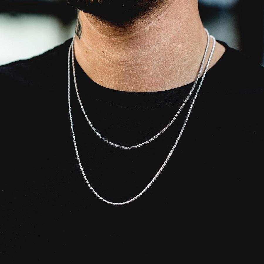 Micro Tennis Chain in White Gold