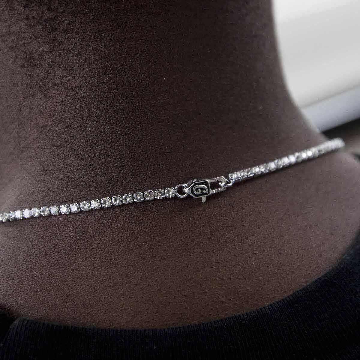 Micro Tennis Chain in White Gold