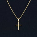 Micro Twisted Rope Cross Pendant in Yellow Gold