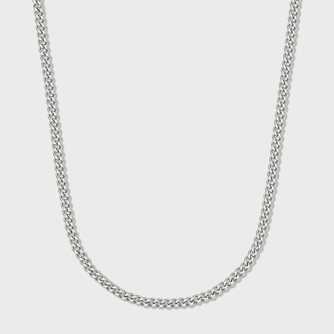 Micro Cuban Link Chain + Bracelet (Silver) - 3mm
