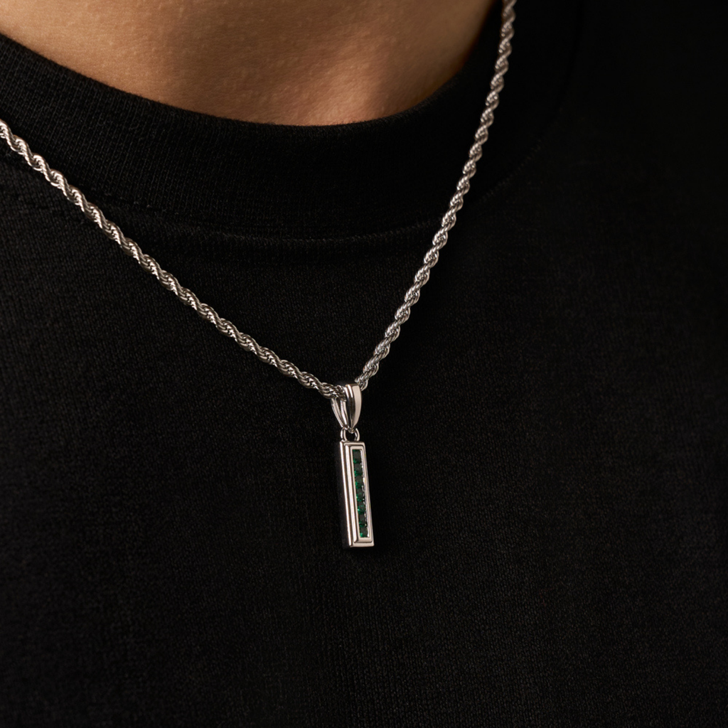 Mini Emerald Stone Totem (Silver)