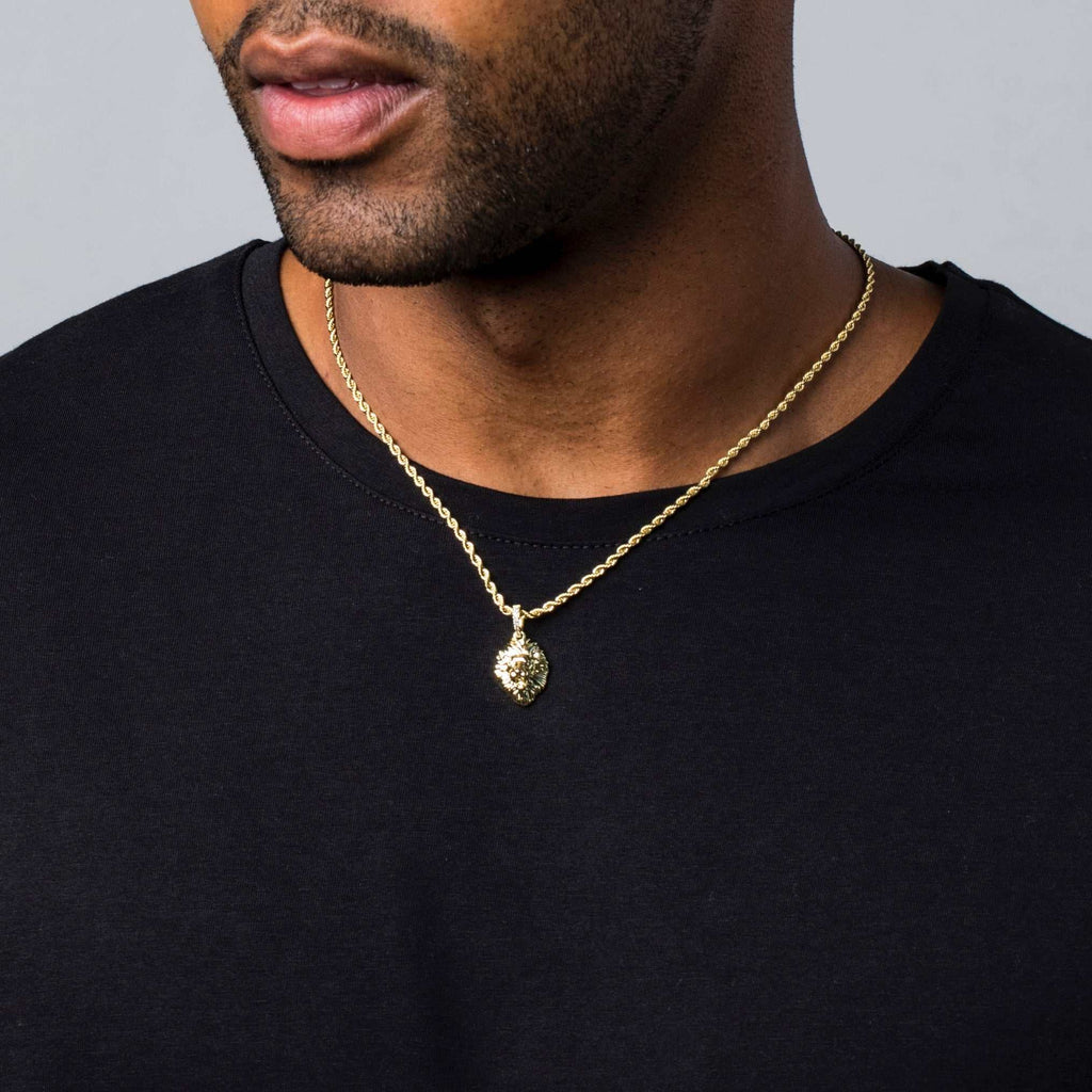 Mini Lion Pendant in Yellow Gold